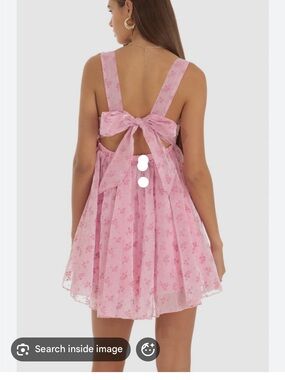 Lucy In The Sky Pink Floral Open Back Dress Sz Medium